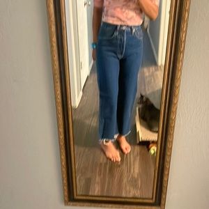 REDONE WIDE LEG CROPPED JEANS